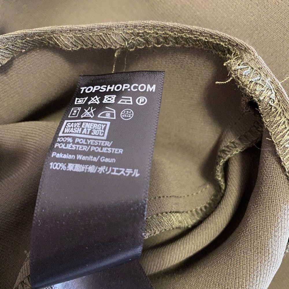 Topshop Cold Shoulder Keyhole Dress Olive - Picture 8 of 9